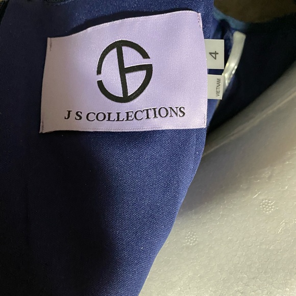 NWT JS Collections Womens Navy LaceEvening Dress Grown Size 4 (love3) - Picture 10 of 10